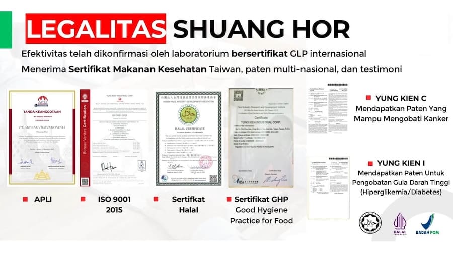 Legalitas dan Paten Shuang Hor Indonesia 1